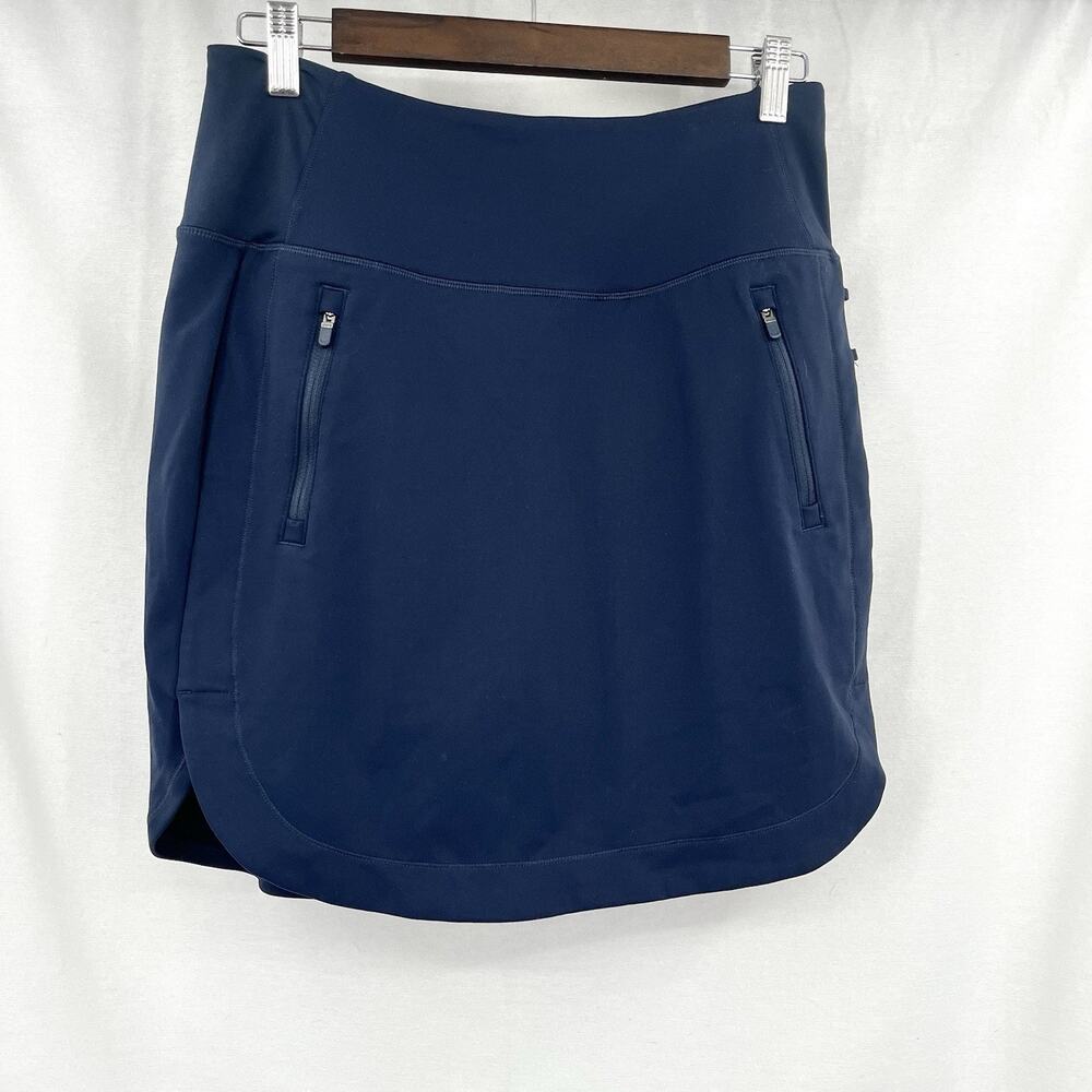 Athleta Fairway 18" Golf Skort Blue Small Stretch Zip Pockets Pull-On Pickleball